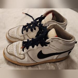 Nike White and Black High-Top Sneakers